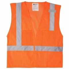 Orange Safety Vest with Silver Reflective Stripe